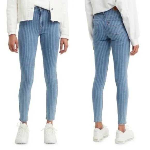 LEVI'S 720 High Rise Super Skinny Sapphire Stripe Jeans New NWT Size 28 Stretch - Picture 13 of 13
